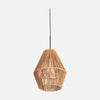 Suspension corde tressée beige, abat-jour diabolo Ø 20 cm | Nima