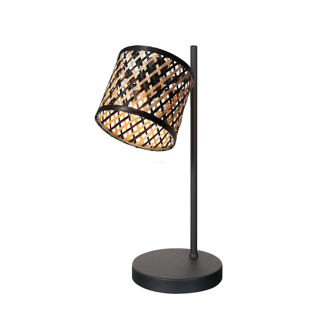 Lampe de chevet liseuse bambou, tête orientable noir & naturel | Java