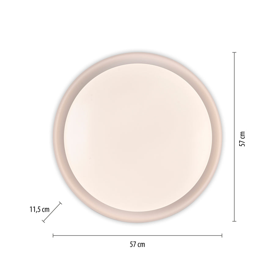 Plafonnier Osko blanc, L 57 cm