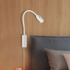 Applique murale LED Sten en métal, blanc mat, hauteur 61 cm