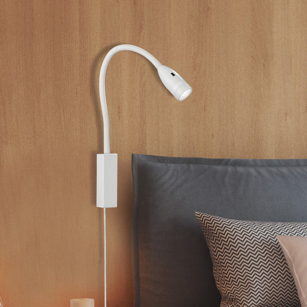 Applique murale LED Sten en métal, blanc mat, hauteur 61 cm