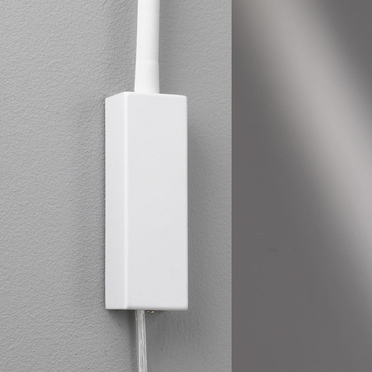 Applique murale LED Sten en métal, blanc mat, hauteur 61 cm