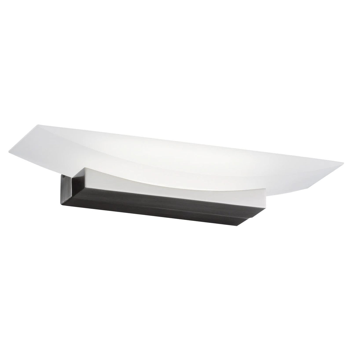 Applique murale LED Bowl TW en métal, nickel et transparent satiné, hauteur 6 cm