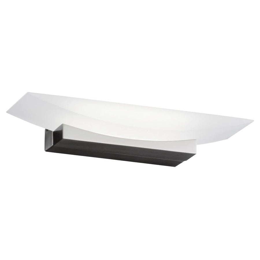 Applique murale LED Bowl TW en métal, nickel et transparent satiné, hauteur 6 cm