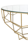 Table Métal Verre Doré