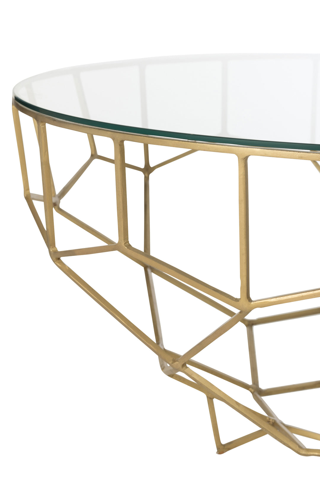Table Métal Verre Doré