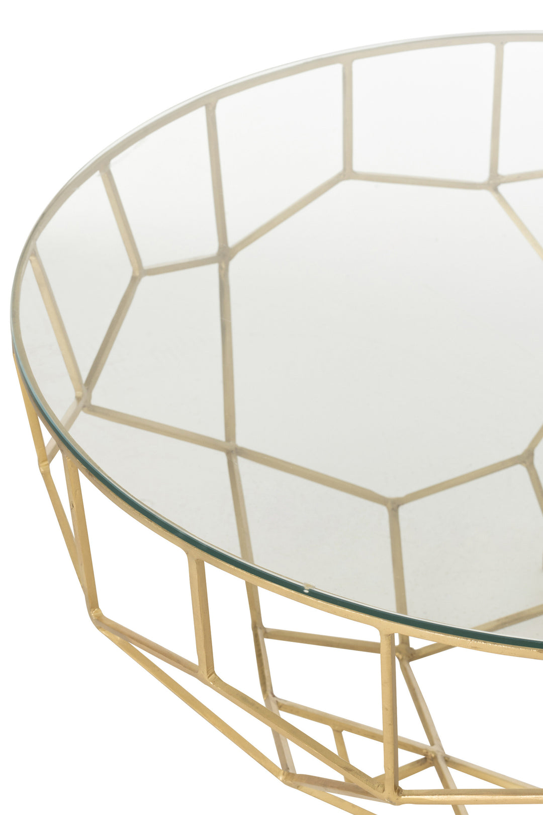 Table Métal Verre Doré