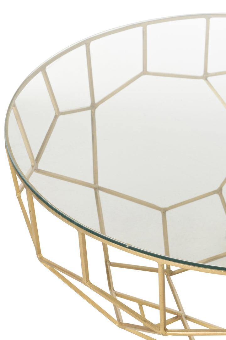 Table Métal Verre Doré