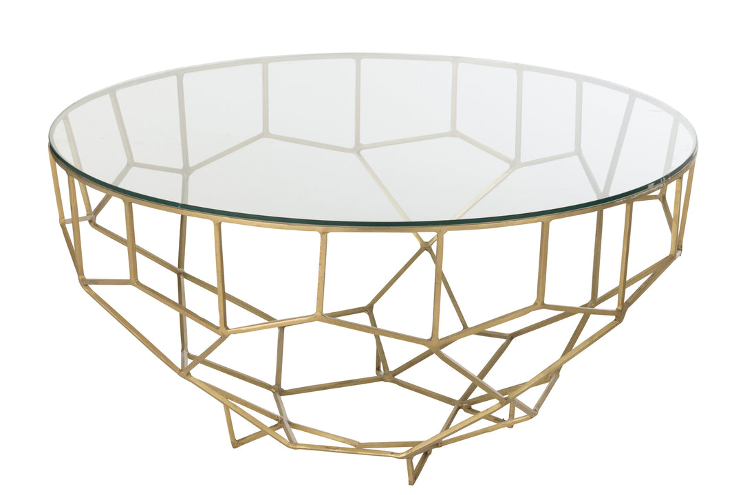 Table Métal Verre Doré