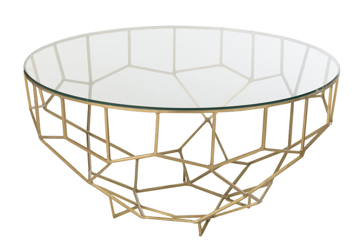 Table Métal Verre Doré