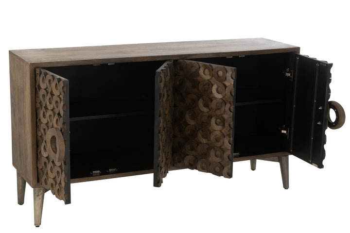 Buffet Manguier MDF Marron 4 Portes | Zina