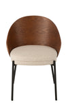 Chaise Bois Métal Brun Gris | Ilen