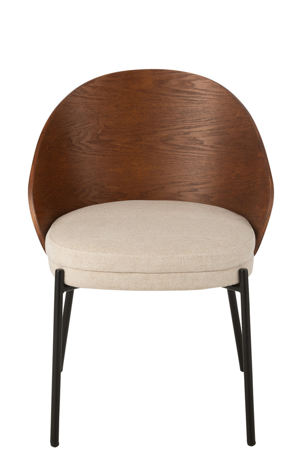 Chaise Bois Métal Brun Gris | Ilen