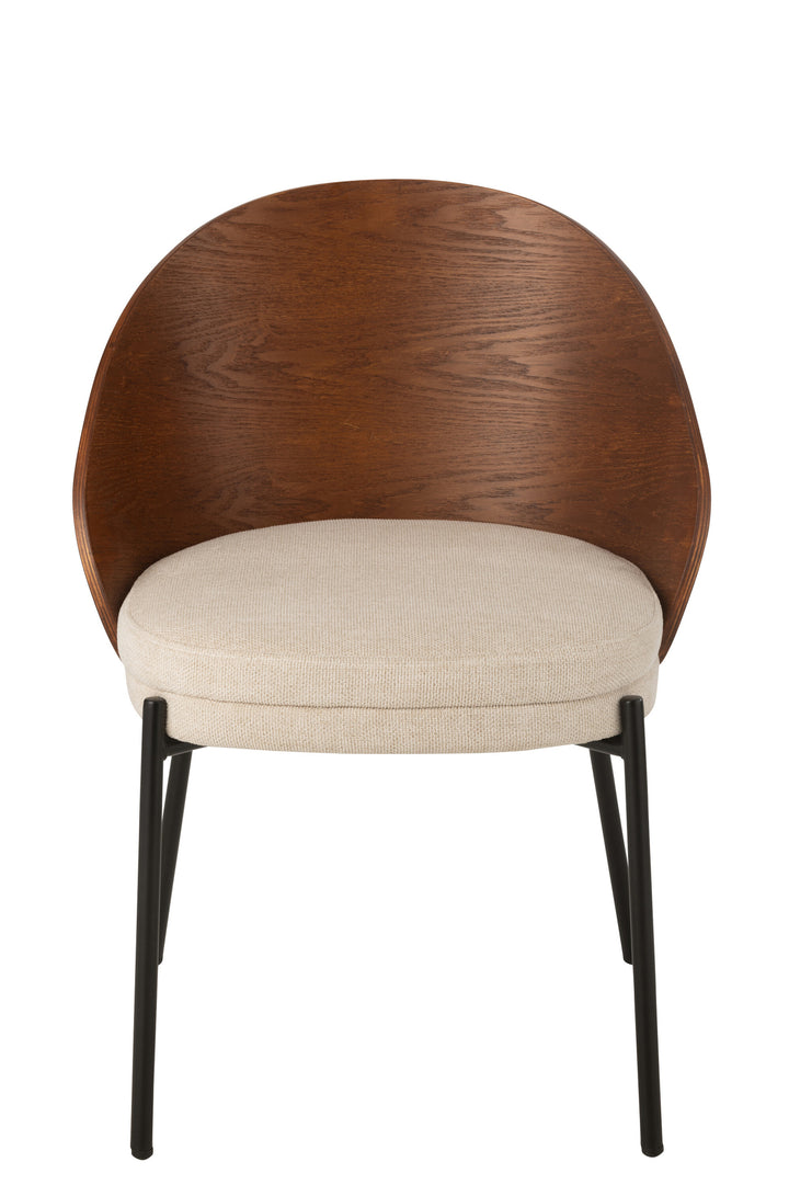 Chaise Bois Métal Brun Gris | Ilen