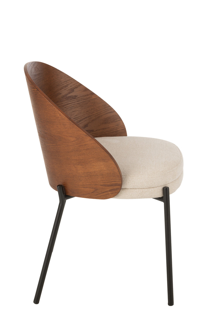Chaise Bois Métal Brun Gris | Ilen