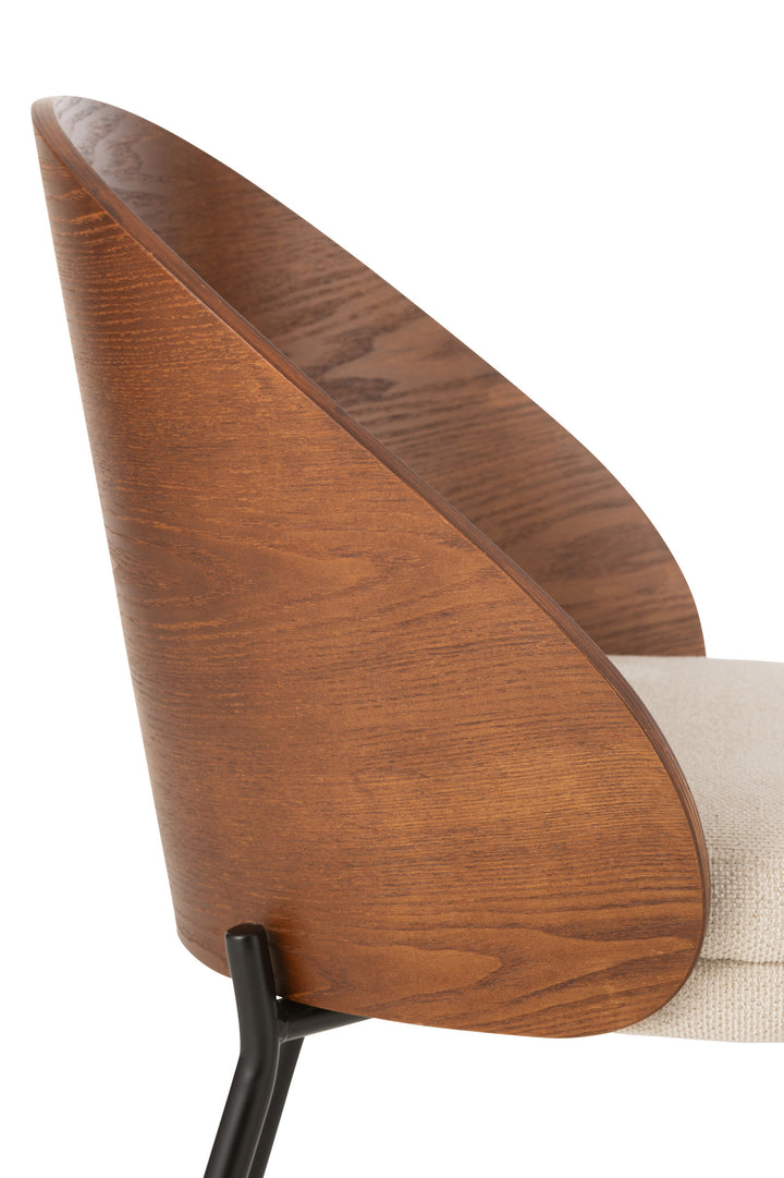 Chaise Bois Métal Brun Gris | Ilen