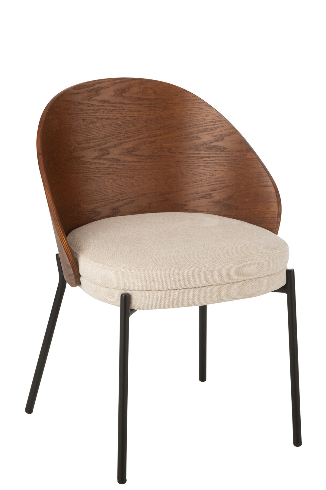 Chaise Bois Métal Brun Gris | Ilen