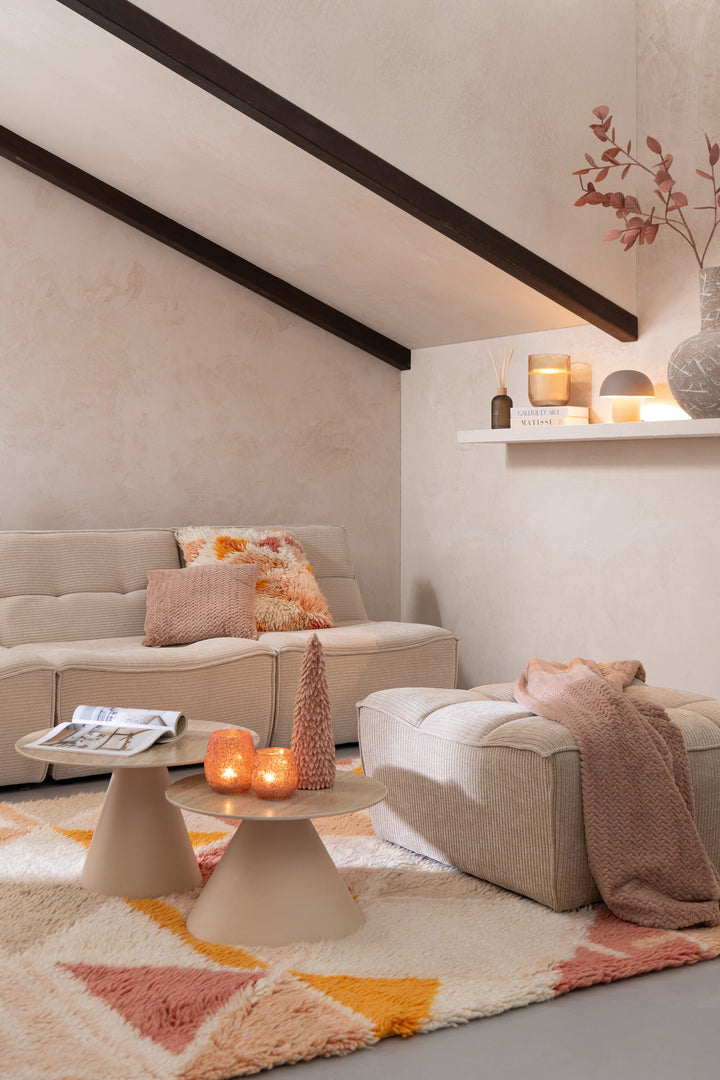 Canapé Beige Confortable en Bois | Riya