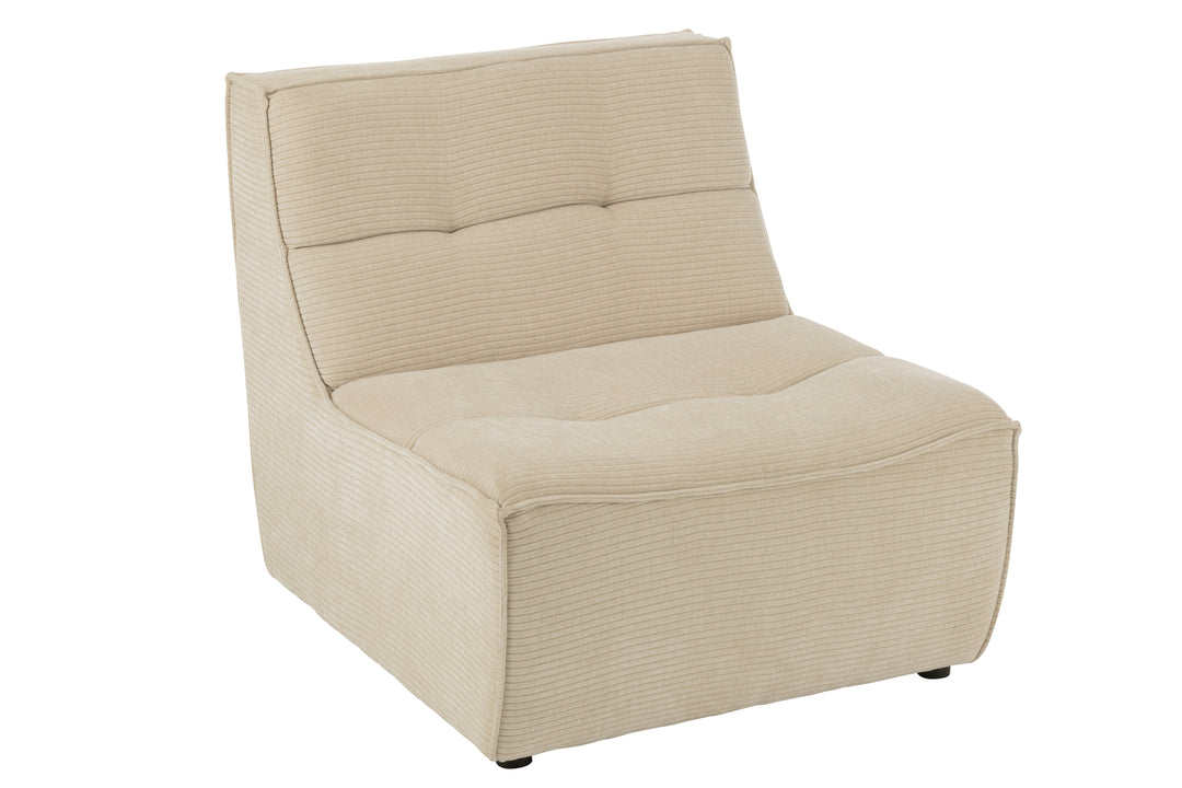 Canapé Beige Confortable en Bois | Riya