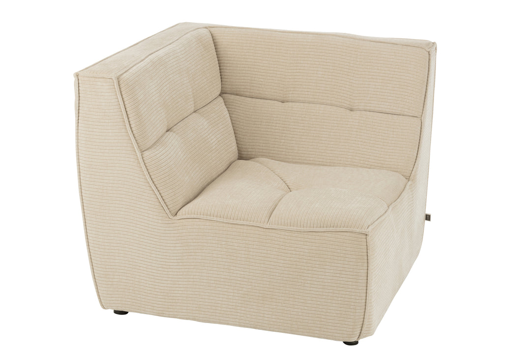 Canapé Angle Bois Peuplier Beige | Nila