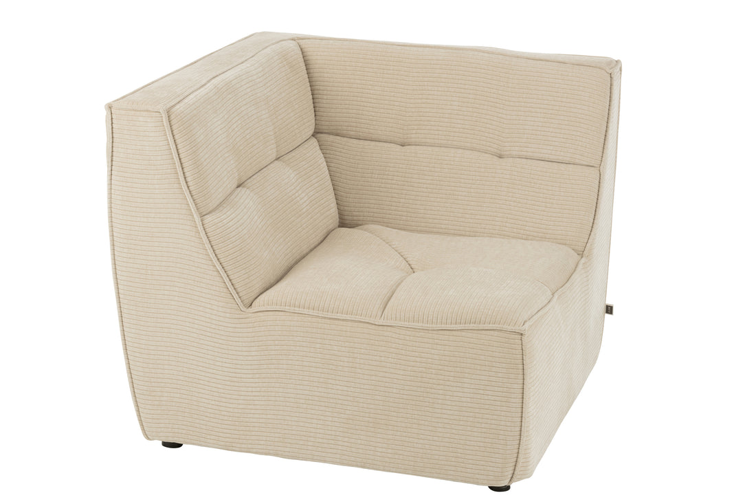 Canapé Angle Bois Peuplier Beige | Nila