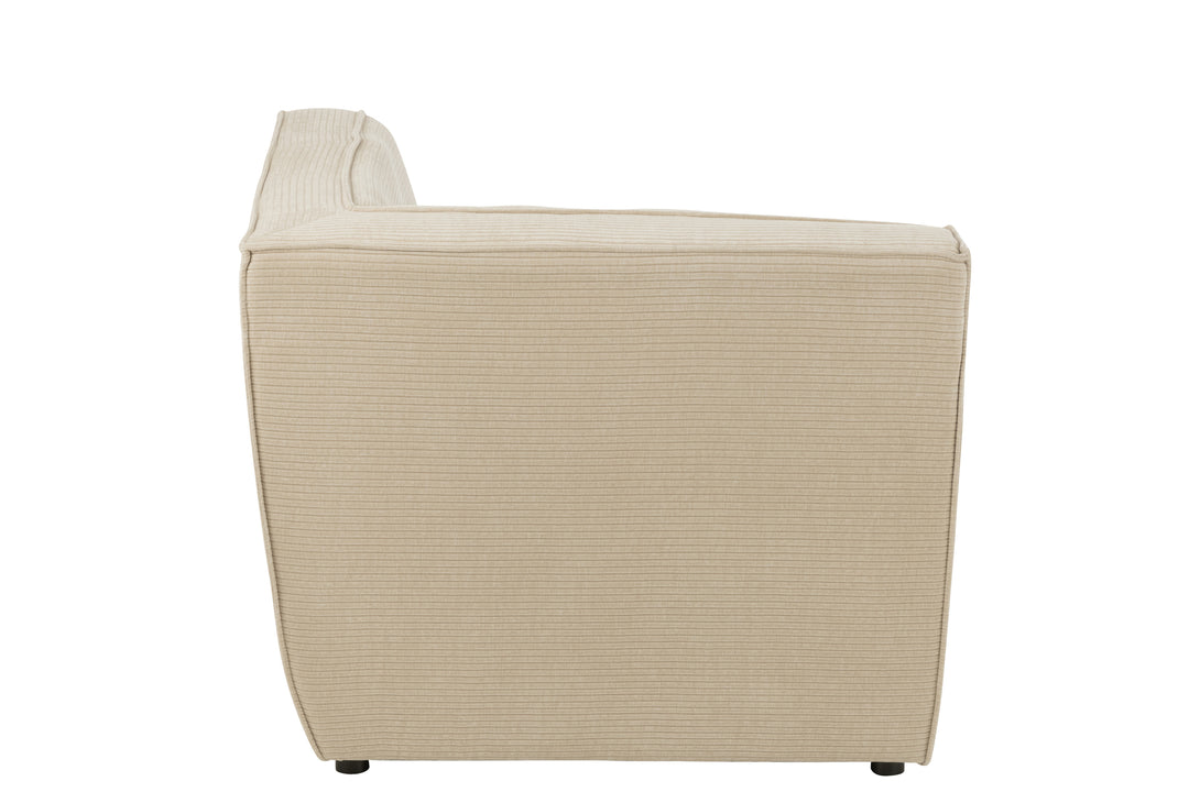 Canapé Angle Bois Peuplier Beige | Nila