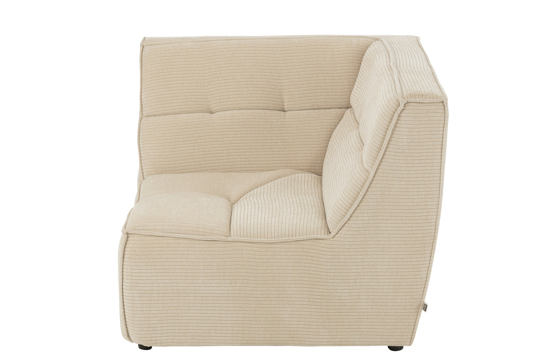 Canapé Angle Bois Peuplier Beige | Nila