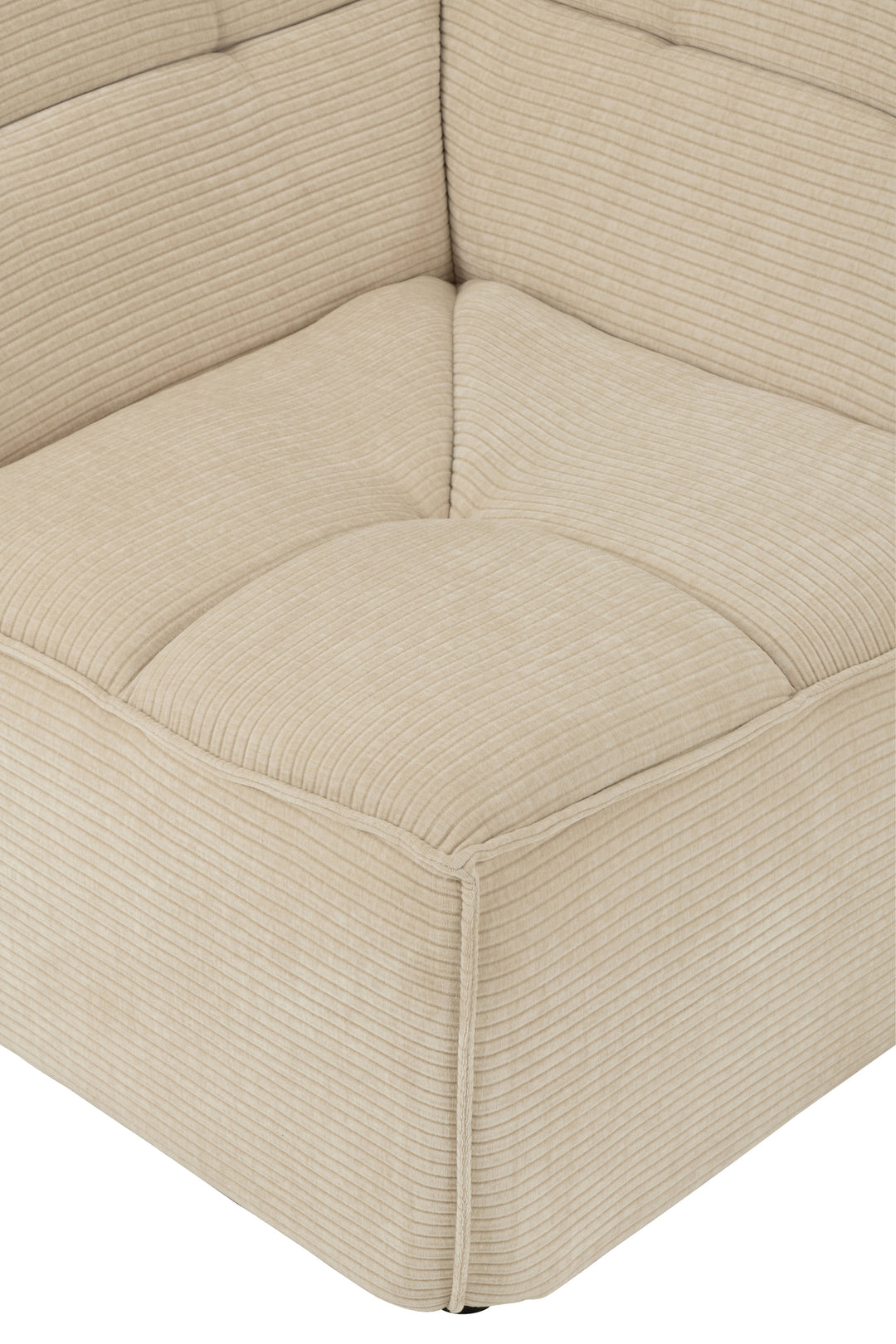 Canapé Angle Bois Peuplier Beige | Nila