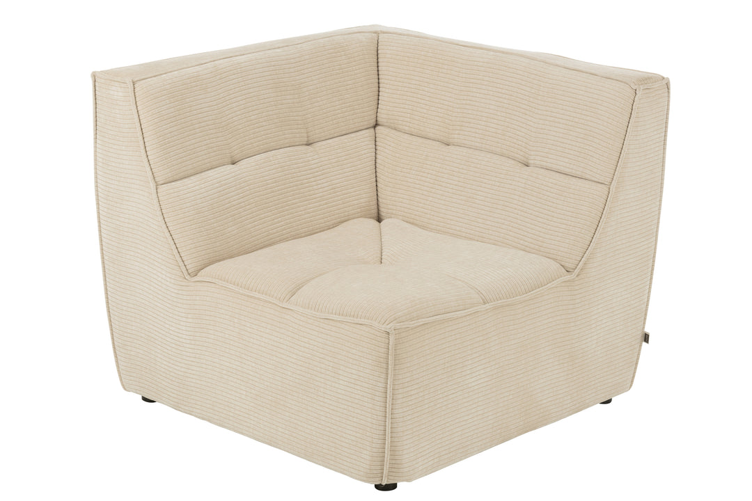 Canapé Angle Bois Peuplier Beige | Nila