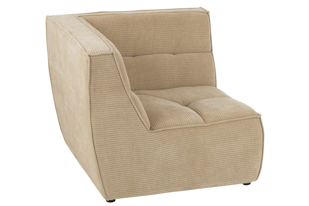 Canapé Angle Beige Foncé Bois | Miro
