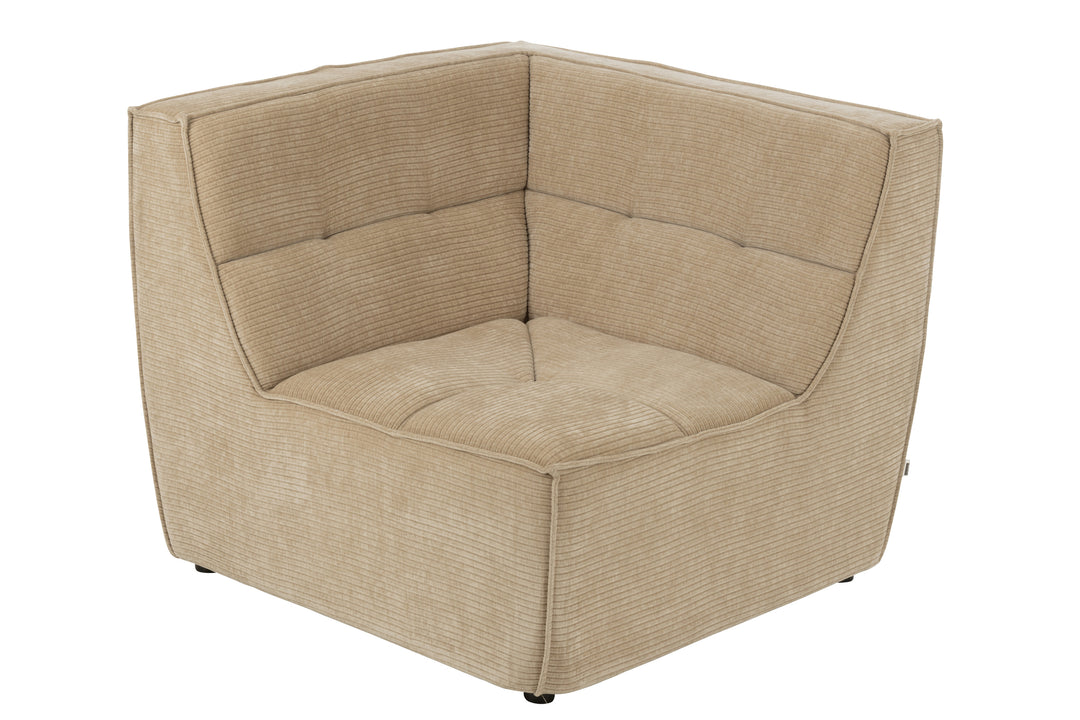 Canapé Angle Beige Foncé Bois | Miro