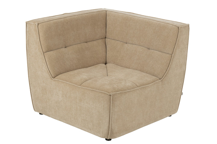 Canapé Angle Beige Foncé Bois | Miro