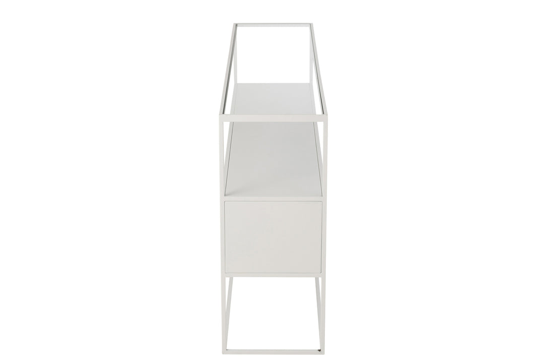 Console Métal Verre Blanche