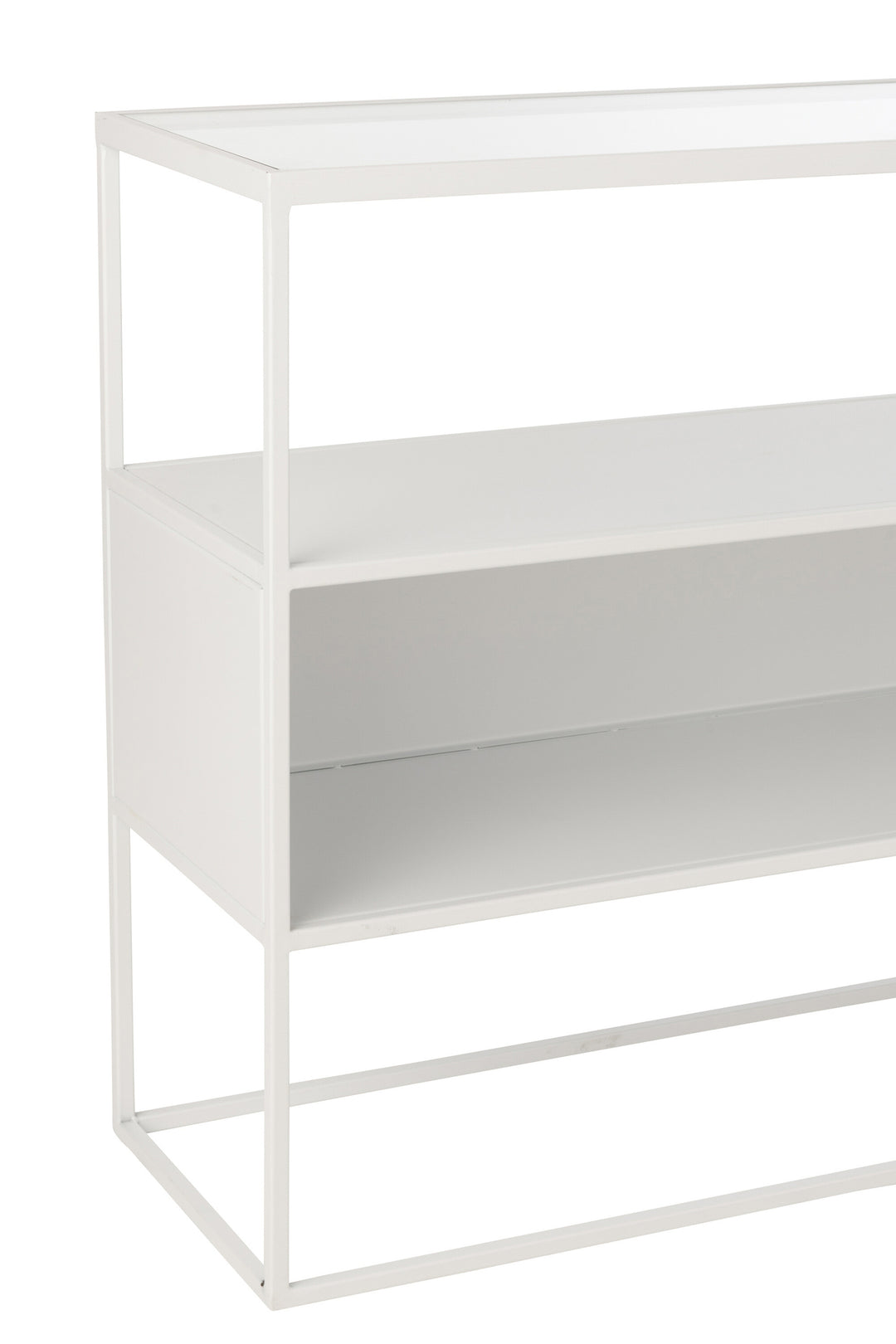 Console Métal Verre Blanche