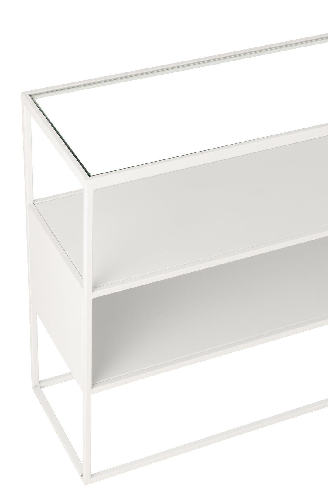 Console Métal Verre Blanche