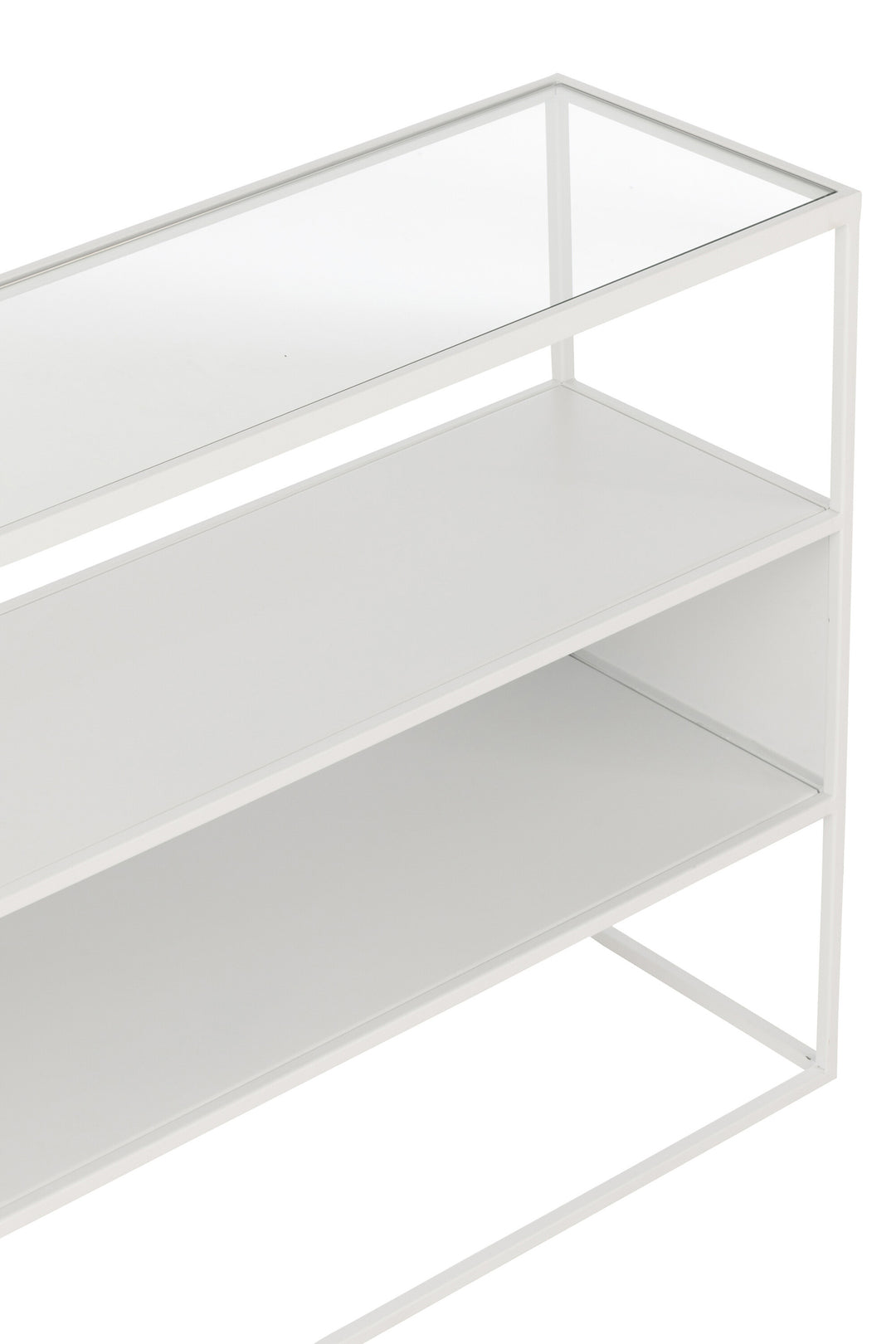 Console Métal Verre Blanche