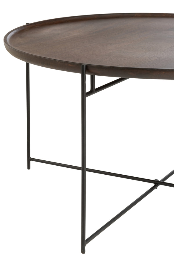 Table Ronde Mangue Fer Marron