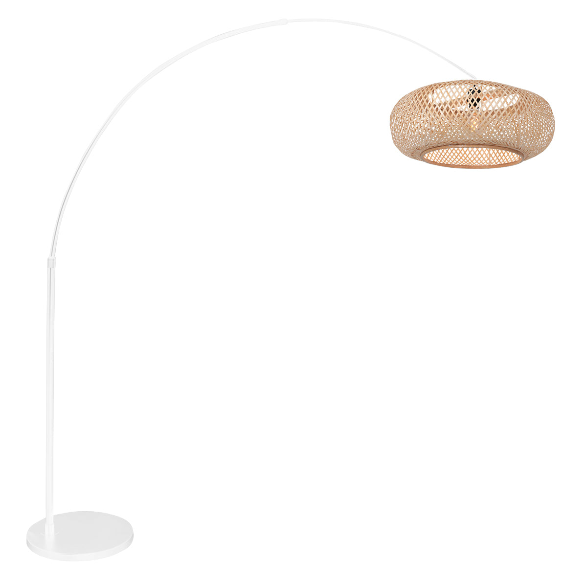 Lampadaire arc bambou tressé Suvani – vue 2 – Designix.fr