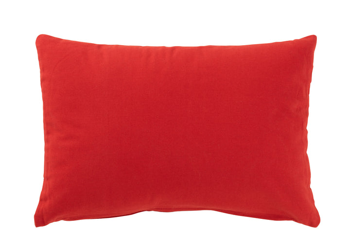 Coussin Velours Rouge Blanc Joyeux