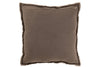 Coussin Effiloché Taupe Coton Polyester