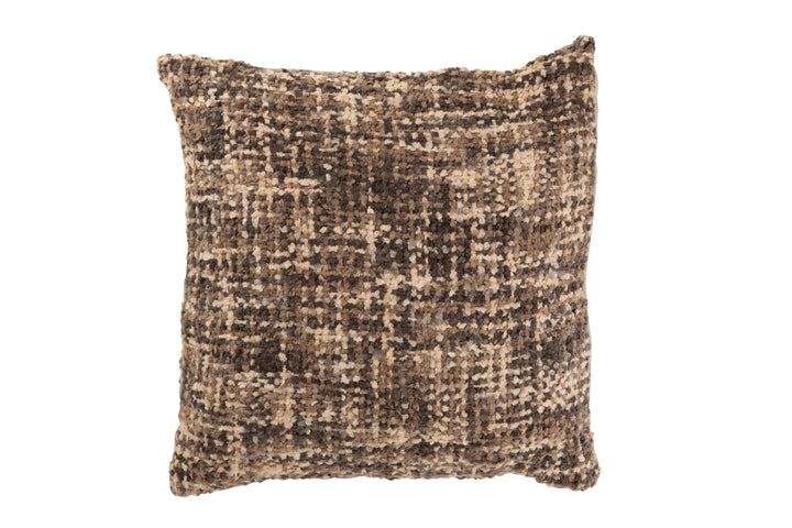 Coussin Tweed Acrylique Marron Beige