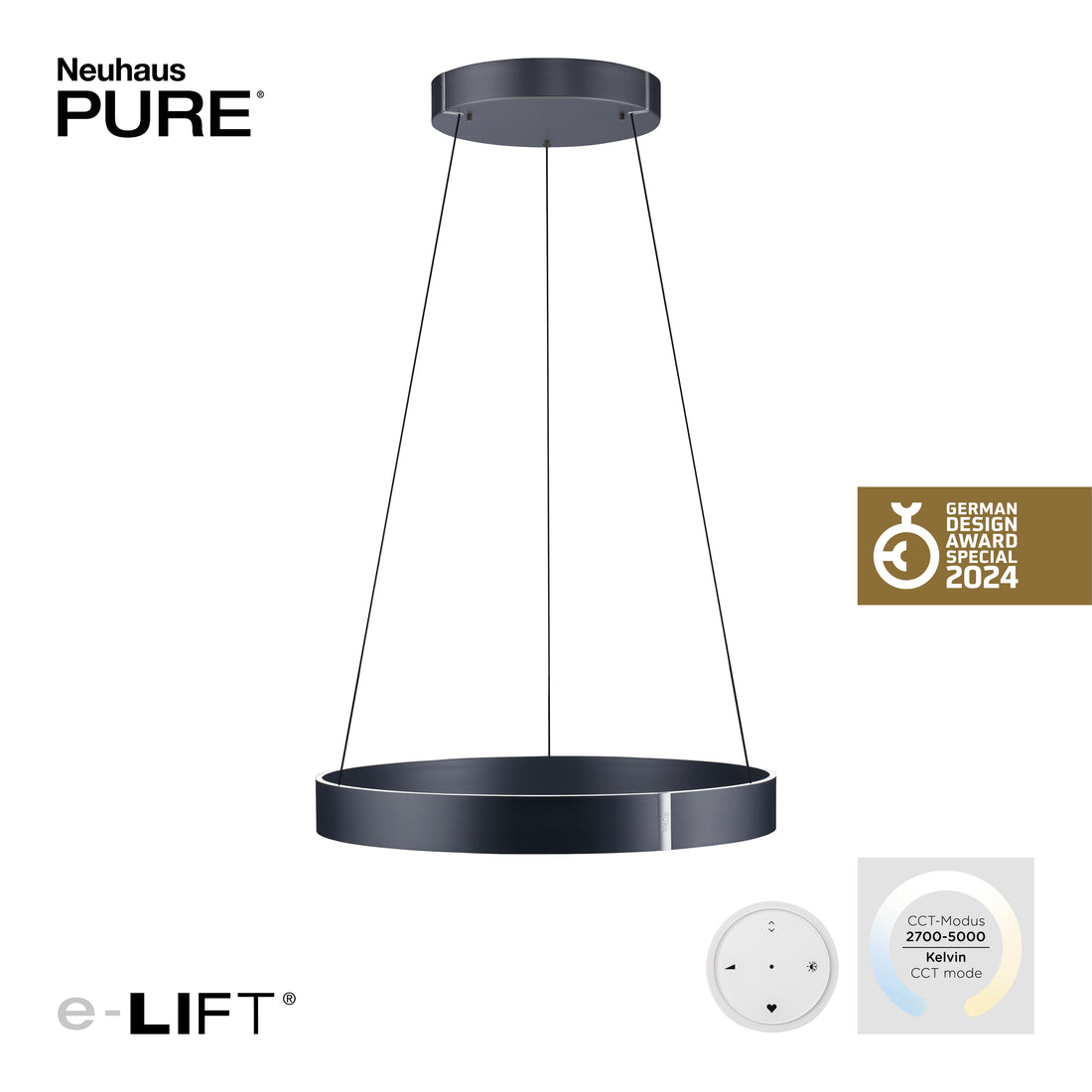 Suspension luminaire | Pure E-Clipse Grise