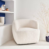 Fauteuil Rond Pivotant Bouclette | Glacier