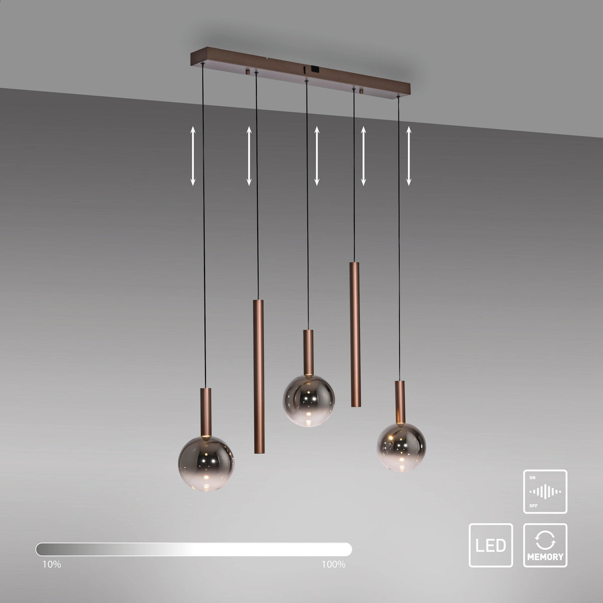 Schéma de réglage en hauteur des câbles et variateur de luminosité LED