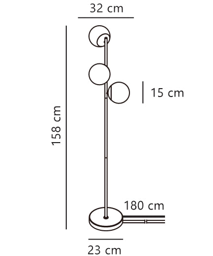 Lampadaire Lilly, verre