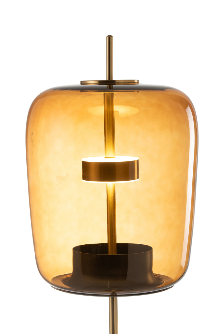Lampe Sol LED Verre Marron