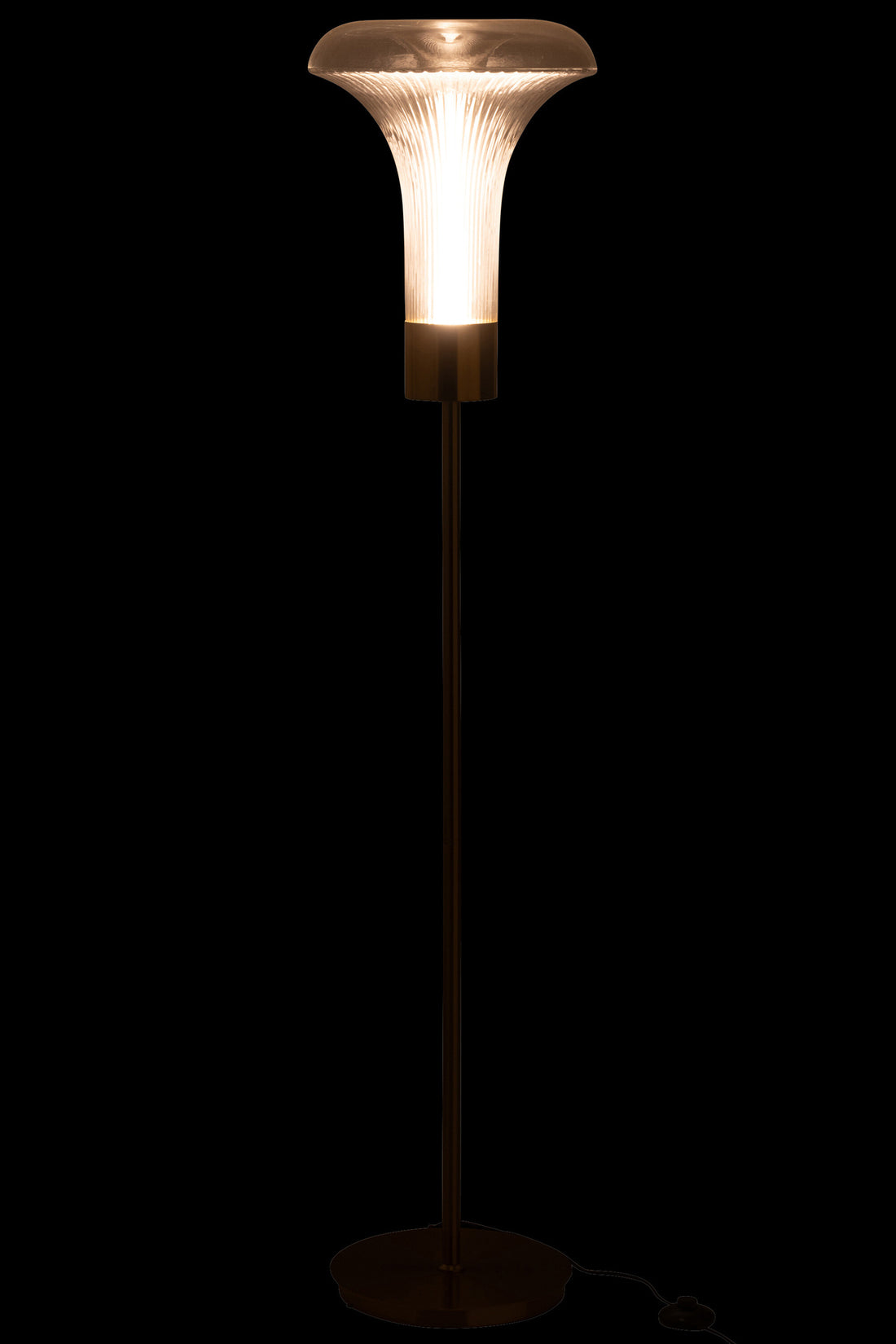 Lampe Sol LED Métal Doré Verre