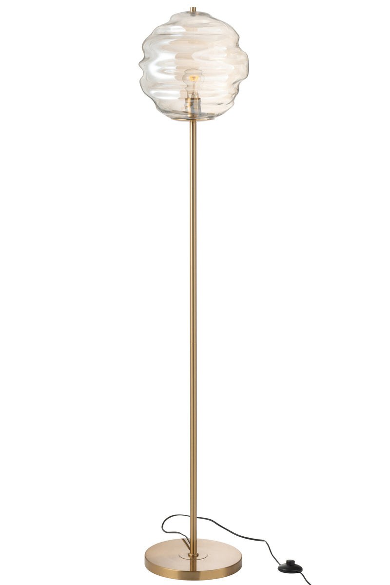 Lampe Sol Verre Cognac