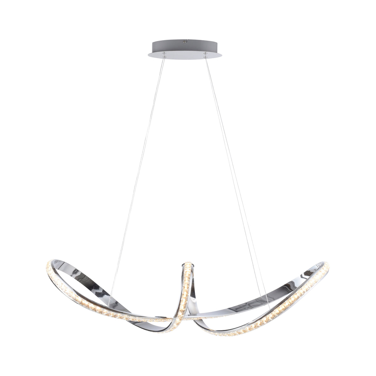 Suspension Tanja chromée, L 35 cm