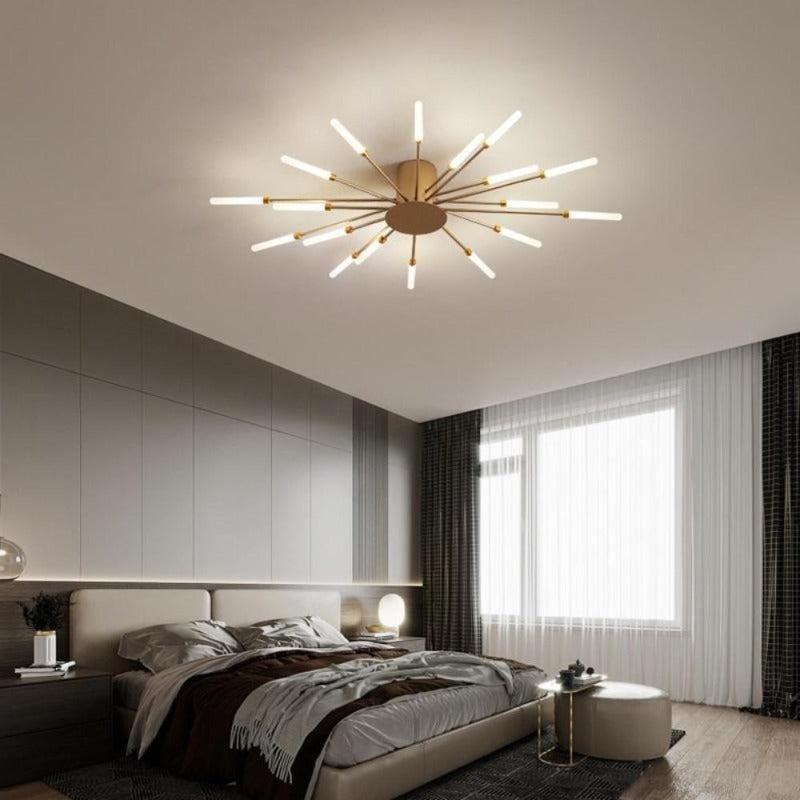 plafonnier-salon-design | Designix - Luminaire Plafonnier Or 105 cm - https://designix.fr